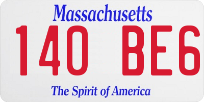 MA license plate 140BE6