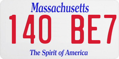 MA license plate 140BE7