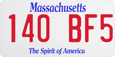 MA license plate 140BF5