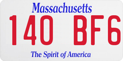 MA license plate 140BF6