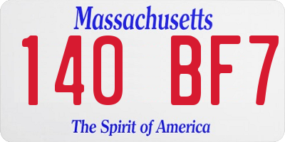 MA license plate 140BF7