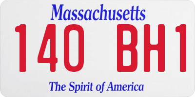 MA license plate 140BH1