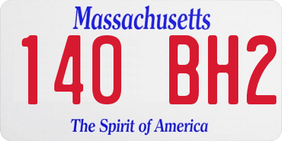 MA license plate 140BH2