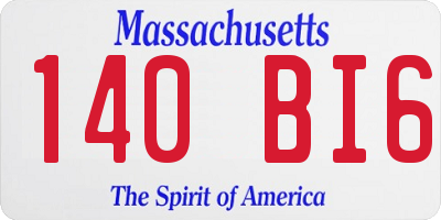 MA license plate 140BI6