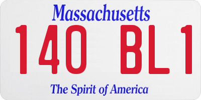 MA license plate 140BL1