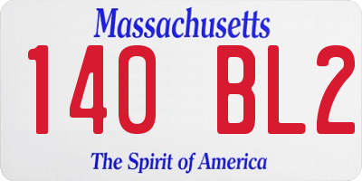 MA license plate 140BL2