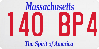 MA license plate 140BP4