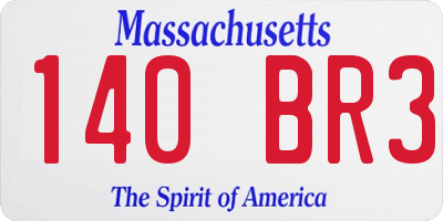 MA license plate 140BR3