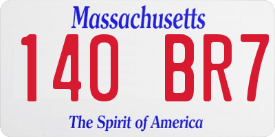 MA license plate 140BR7
