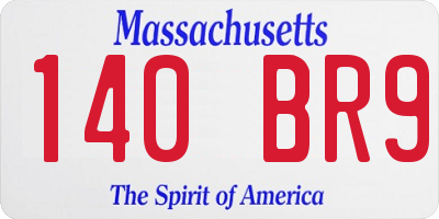 MA license plate 140BR9