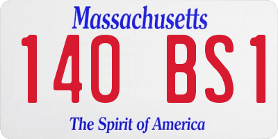 MA license plate 140BS1