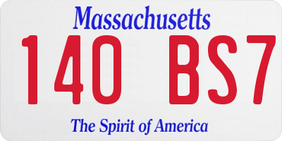 MA license plate 140BS7