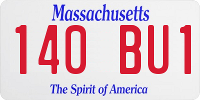 MA license plate 140BU1