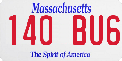 MA license plate 140BU6