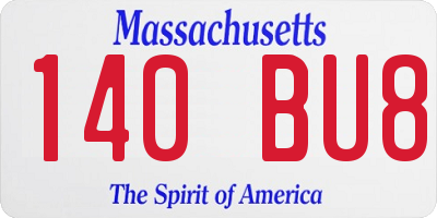 MA license plate 140BU8