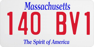 MA license plate 140BV1