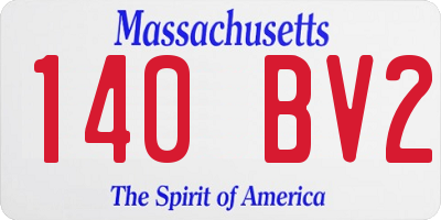 MA license plate 140BV2