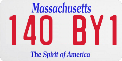 MA license plate 140BY1