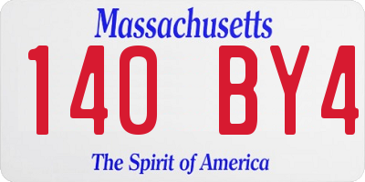 MA license plate 140BY4