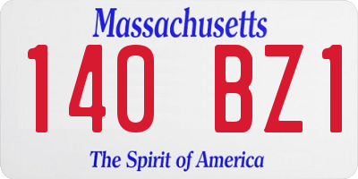 MA license plate 140BZ1