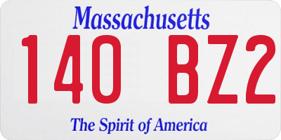 MA license plate 140BZ2