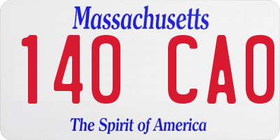 MA license plate 140CA0