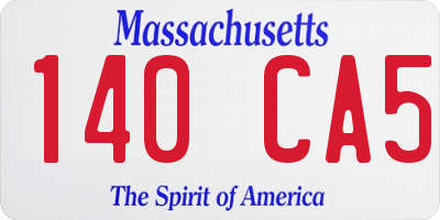 MA license plate 140CA5
