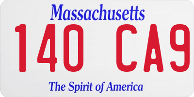 MA license plate 140CA9