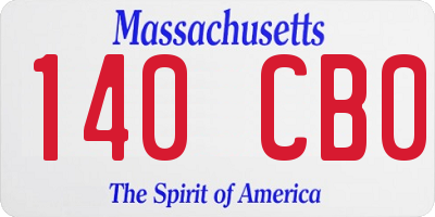 MA license plate 140CB0