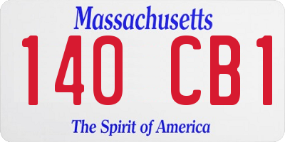 MA license plate 140CB1