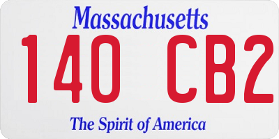 MA license plate 140CB2
