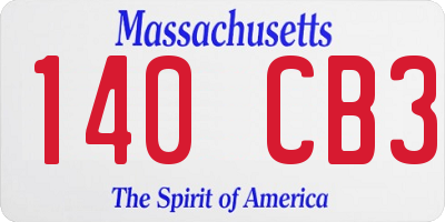 MA license plate 140CB3