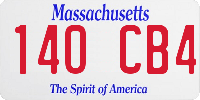 MA license plate 140CB4