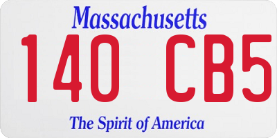 MA license plate 140CB5