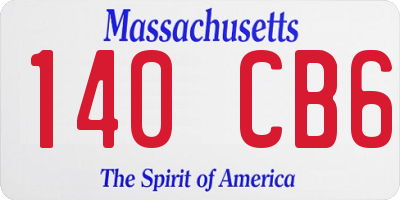 MA license plate 140CB6
