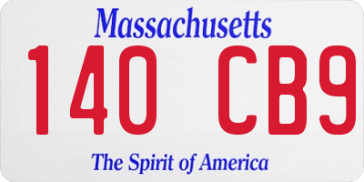 MA license plate 140CB9