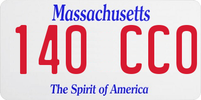 MA license plate 140CC0