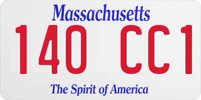 MA license plate 140CC1