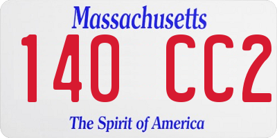 MA license plate 140CC2