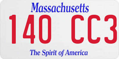 MA license plate 140CC3