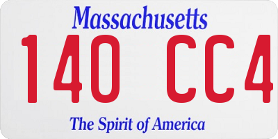 MA license plate 140CC4
