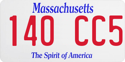 MA license plate 140CC5