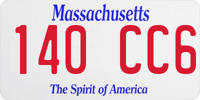MA license plate 140CC6