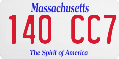 MA license plate 140CC7