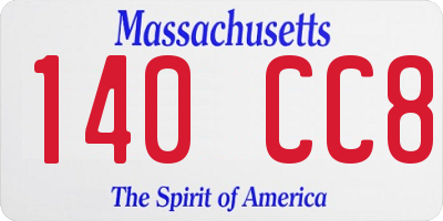 MA license plate 140CC8