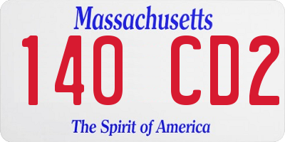 MA license plate 140CD2