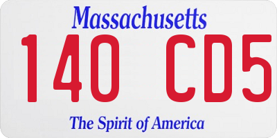MA license plate 140CD5