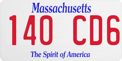 MA license plate 140CD6