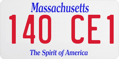 MA license plate 140CE1