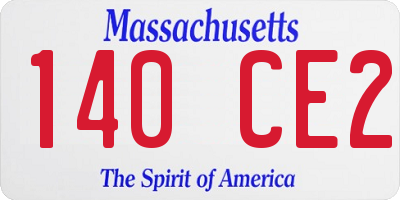 MA license plate 140CE2